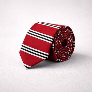 Brooks Brothers Silk Repp Classic Striped Tie Red Black White Made in England